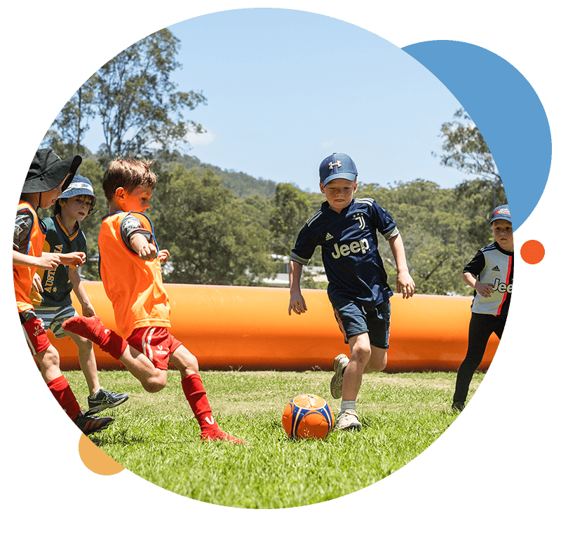 Kids playing soccer in Queensland, Australia